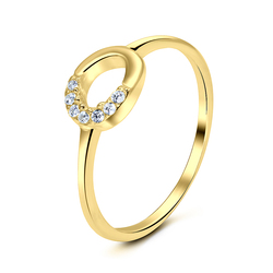 CZ Gold Plated Silver Rings NSR-1064-GP